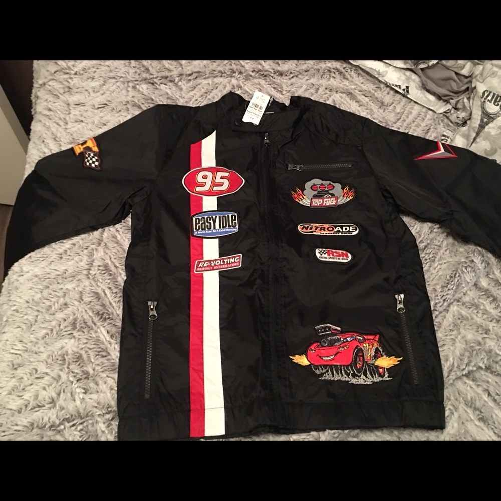 Black light Cars kids jacket